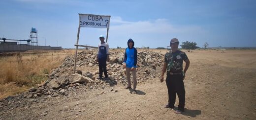 Lokasi saluran irigasi di Desa Klampok Kecamatan Wanasari yang tertutup tanah urugan. / Ist
